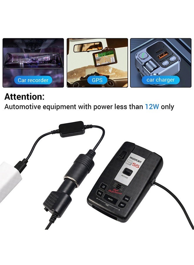 GMORO USB C Male to 12V Car Cigarette Lighter Socket Type-C to Cigarette Lighter Adapter Cable Converter with Voltmeter Display, Adjustable Voltage 5V/9V/12V, Suitable for Car Charger, GPS, Dash Cam - Image 3